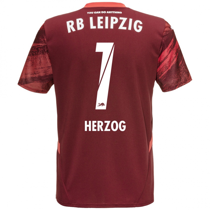 Uomo Maglia Elvira Herzog #1 Borgogna Kit Gara Away 2024/25 Maglietta