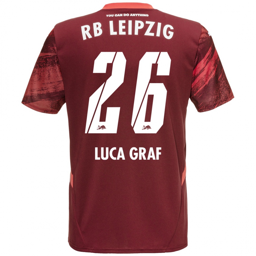 Uomo Maglia Luca Marie Graf #26 Borgogna Kit Gara Away 2024/25 Maglietta