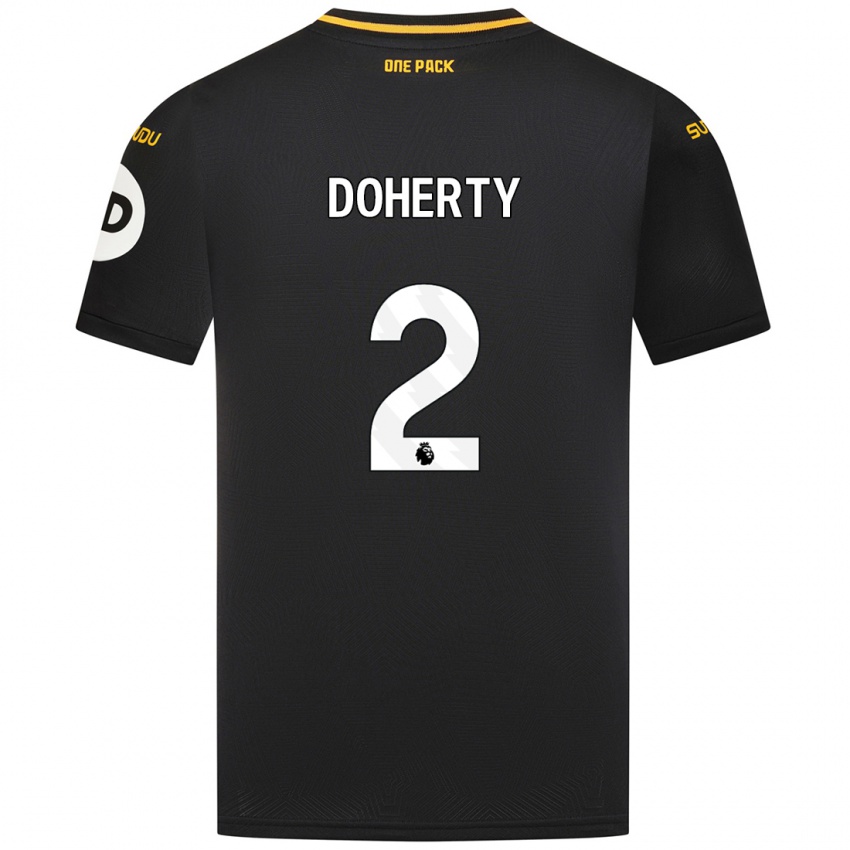 Uomo Maglia Matt Doherty #2 Nero Kit Gara Away 2024/25 Maglietta