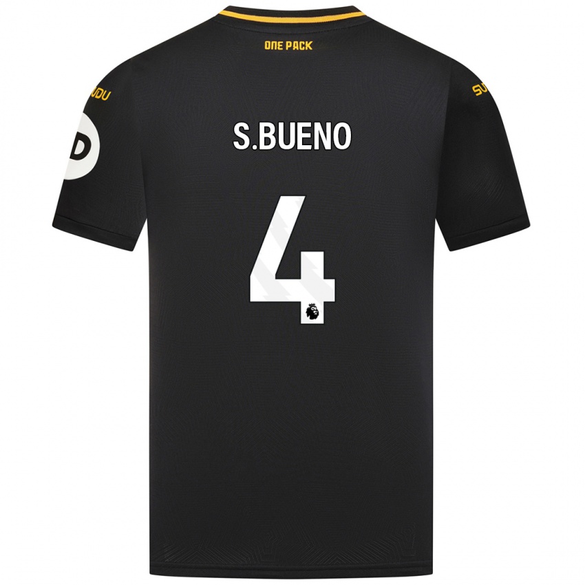 Uomo Maglia Santiago Bueno #4 Nero Kit Gara Away 2024/25 Maglietta