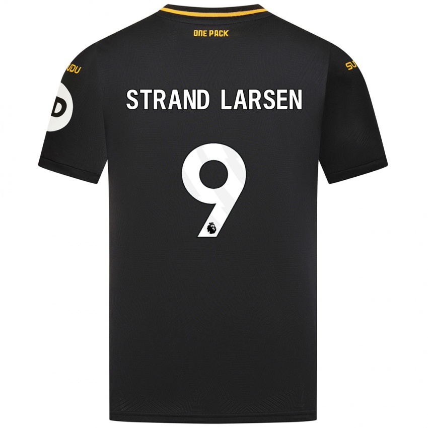 Uomo Maglia Jørgen Strand Larsen #9 Nero Kit Gara Away 2024/25 Maglietta