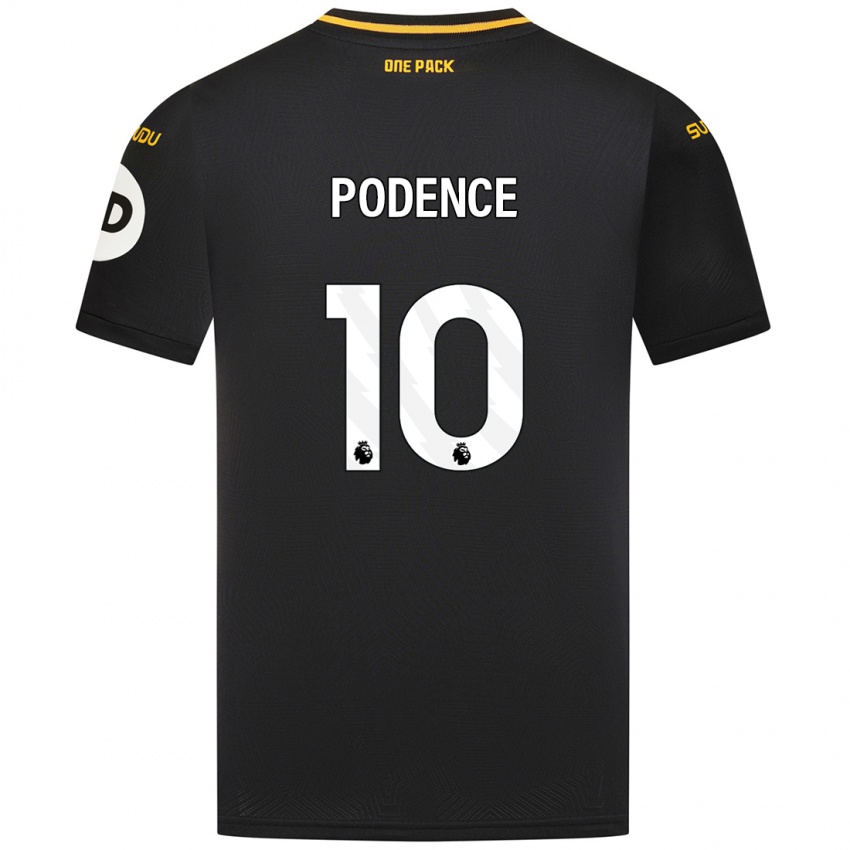 Uomo Maglia Daniel Podence #10 Nero Kit Gara Away 2024/25 Maglietta