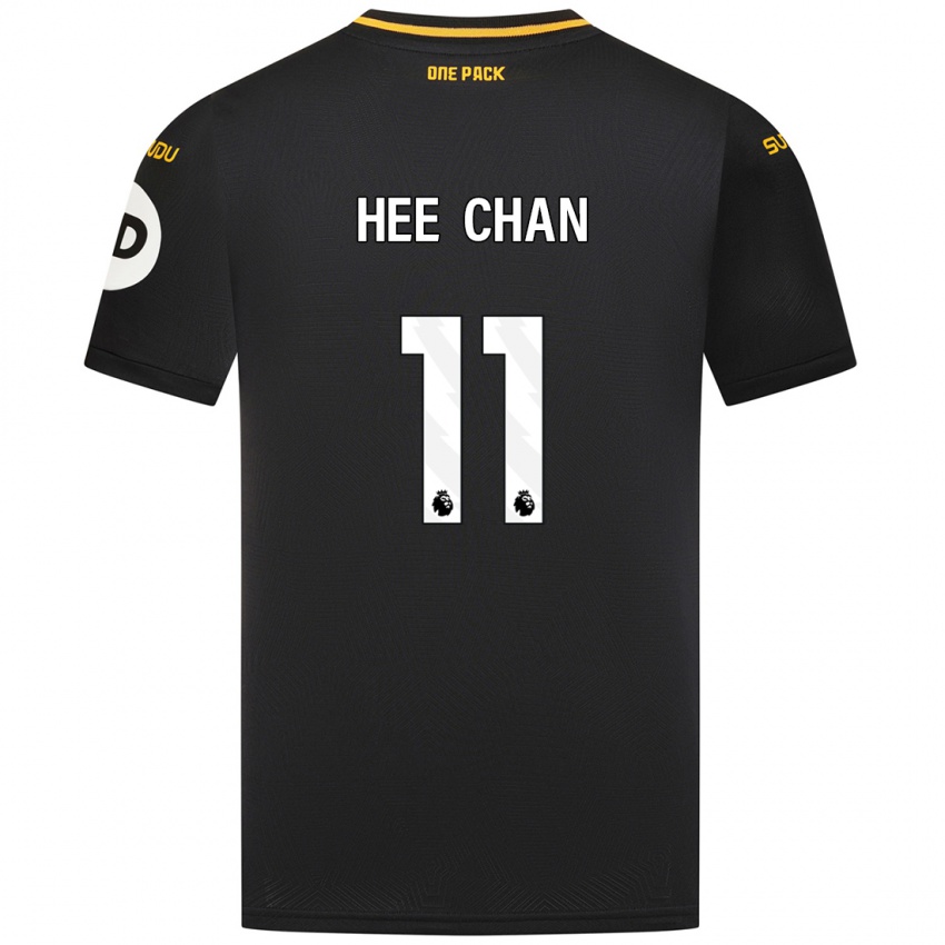 Uomo Maglia Hee-Chan Hwang #11 Nero Kit Gara Away 2024/25 Maglietta