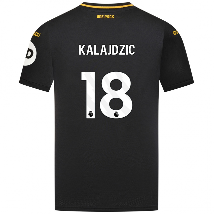 Uomo Maglia Sasa Kalajdzic #18 Nero Kit Gara Away 2024/25 Maglietta