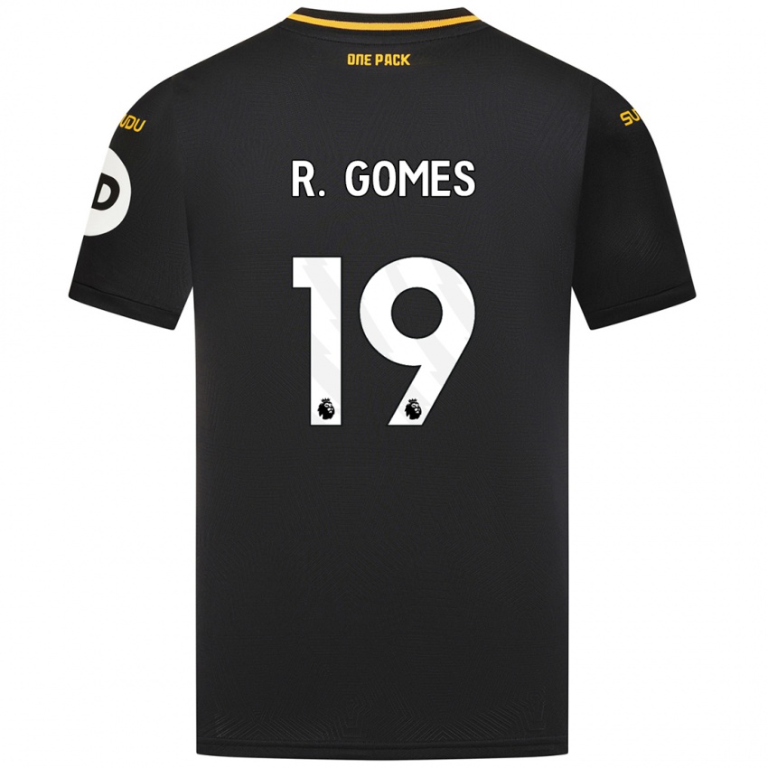 Uomo Maglia Rodrigo Gomes #19 Nero Kit Gara Away 2024/25 Maglietta