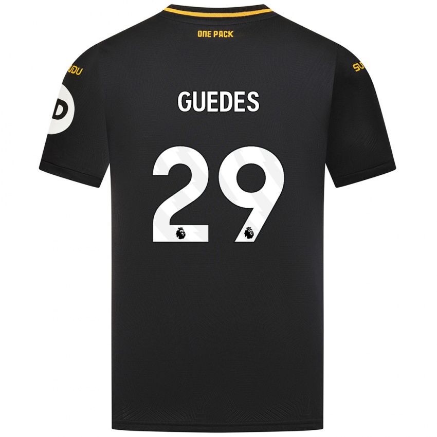 Uomo Maglia Goncalo Guedes #29 Nero Kit Gara Away 2024/25 Maglietta