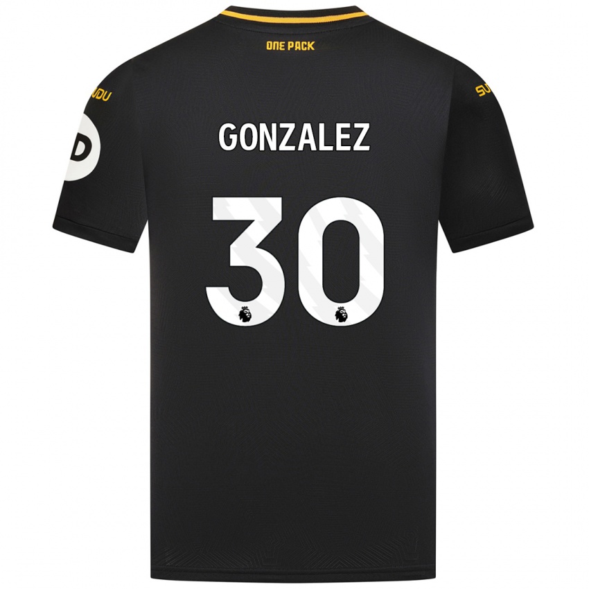 Uomo Maglia Enso González #30 Nero Kit Gara Away 2024/25 Maglietta