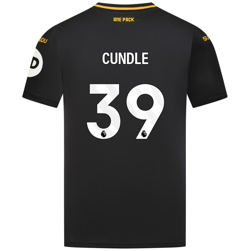 Uomo Maglia Luke Cundle #39 Nero Kit Gara Away 2024/25 Maglietta