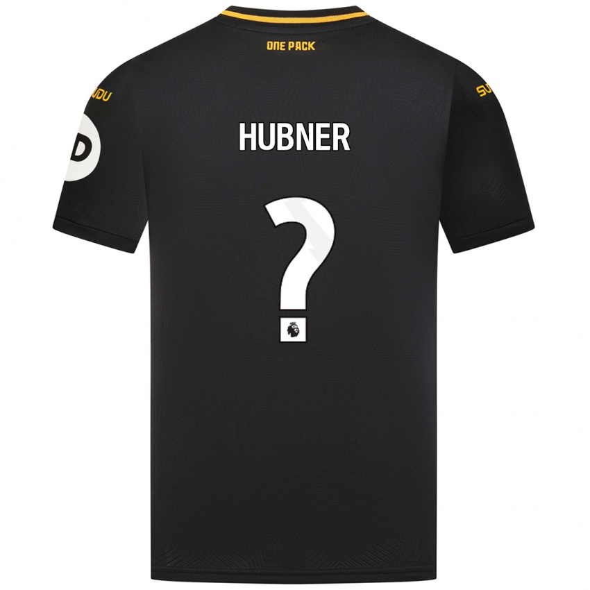 Uomo Maglia Justin Hubner #0 Nero Kit Gara Away 2024/25 Maglietta