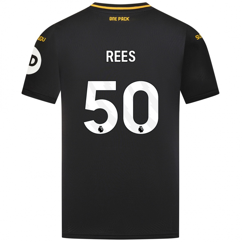 Uomo Maglia Mason Rees #50 Nero Kit Gara Away 2024/25 Maglietta