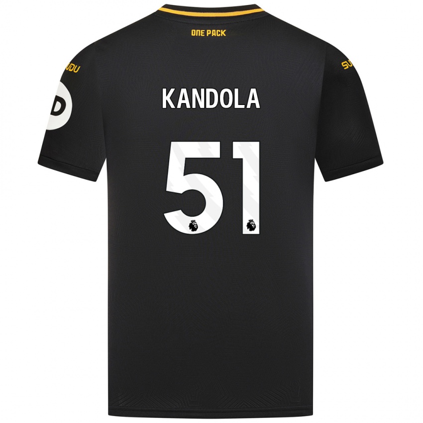 Uomo Maglia Kam Kandola #51 Nero Kit Gara Away 2024/25 Maglietta