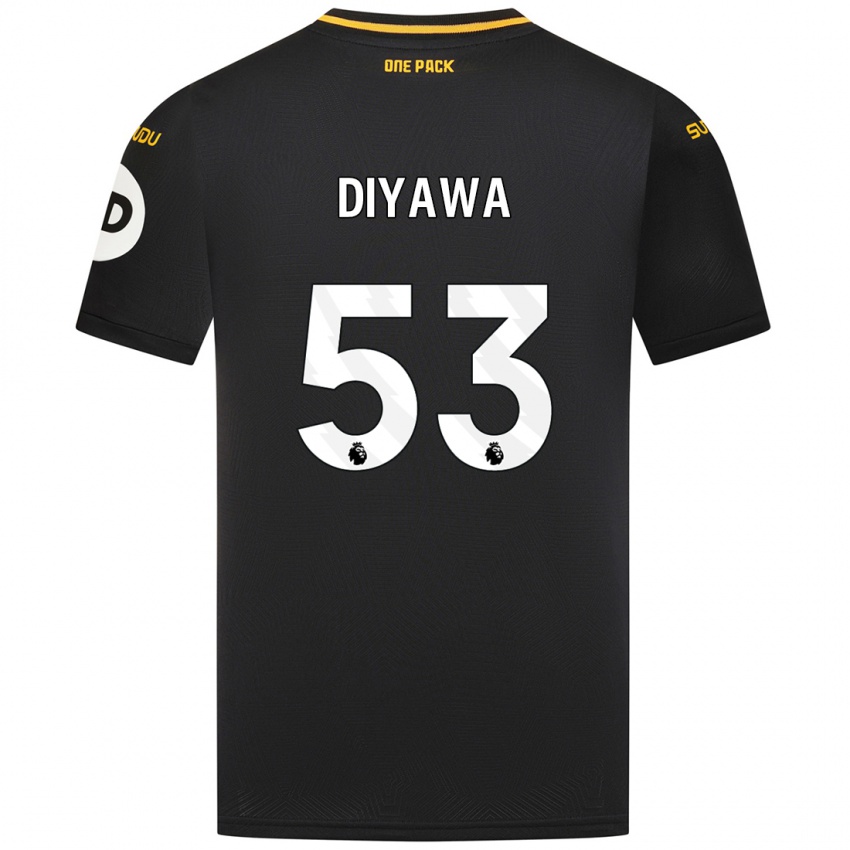 Uomo Maglia Aaron Keto-Diyawa #53 Nero Kit Gara Away 2024/25 Maglietta