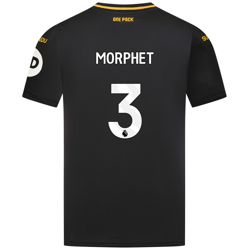 Uomo Maglia Anna Morphet #3 Nero Kit Gara Away 2024/25 Maglietta