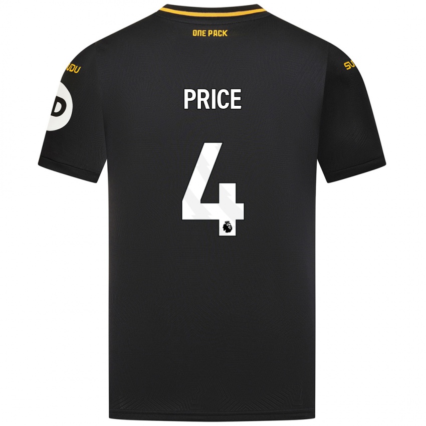 Uomo Maglia Anna Price #4 Nero Kit Gara Away 2024/25 Maglietta