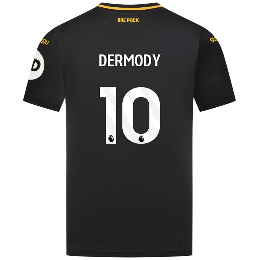 Uomo Maglia Helen Dermody #10 Nero Kit Gara Away 2024/25 Maglietta