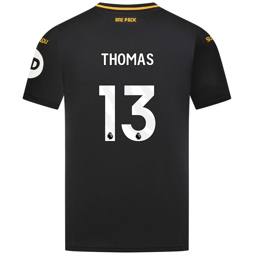 Uomo Maglia Bec Thomas #13 Nero Kit Gara Away 2024/25 Maglietta