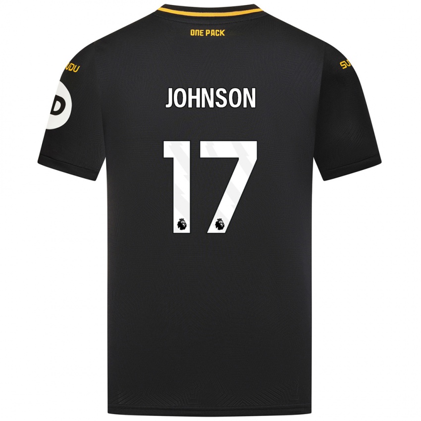 Uomo Maglia Katie Johnson #17 Nero Kit Gara Away 2024/25 Maglietta