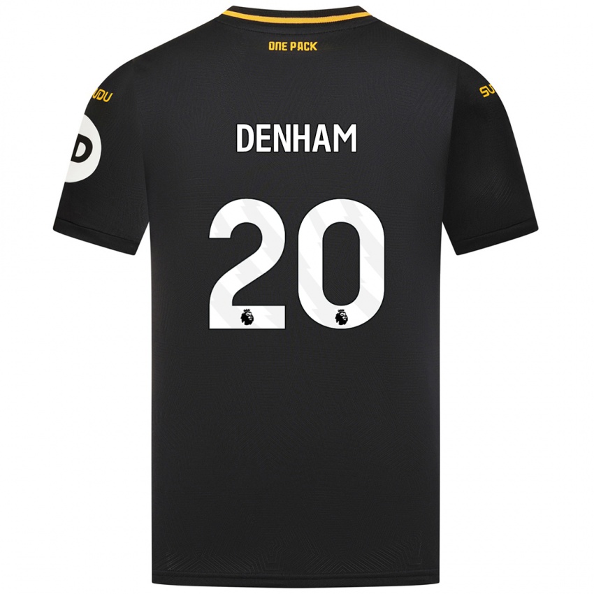 Uomo Maglia Ania Denham #20 Nero Kit Gara Away 2024/25 Maglietta