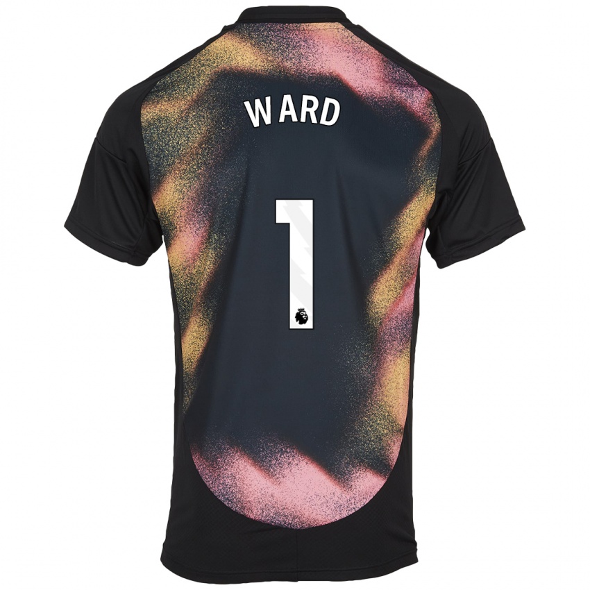 Uomo Maglia Danny Ward #1 Nero Bianco Kit Gara Away 2024/25 Maglietta