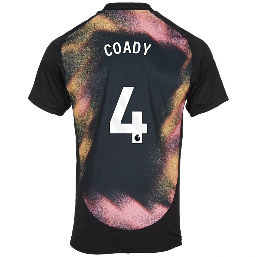 Uomo Maglia Conor Coady #4 Nero Bianco Kit Gara Away 2024/25 Maglietta