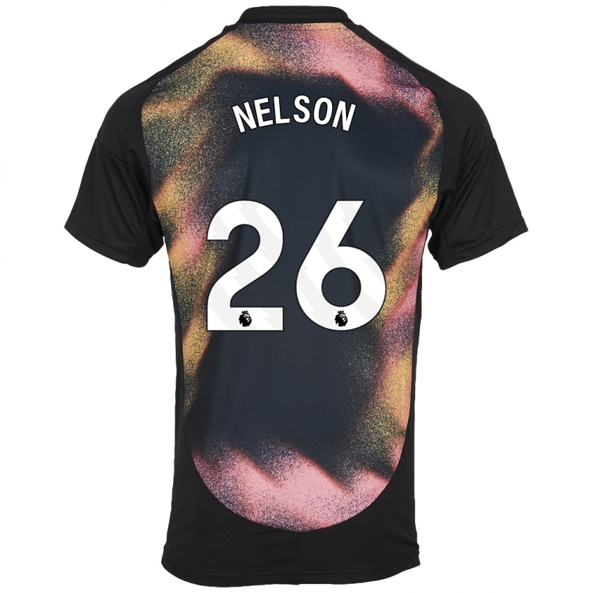 Uomo Maglia Ben Nelson #26 Nero Bianco Kit Gara Away 2024/25 Maglietta