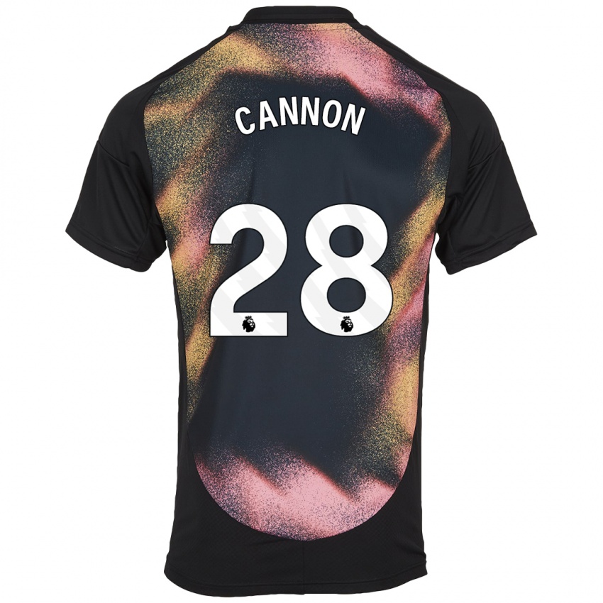 Uomo Maglia Thomas Cannon #28 Nero Bianco Kit Gara Away 2024/25 Maglietta