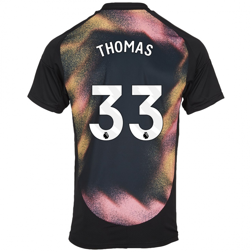 Uomo Maglia Luke Thomas #33 Nero Bianco Kit Gara Away 2024/25 Maglietta