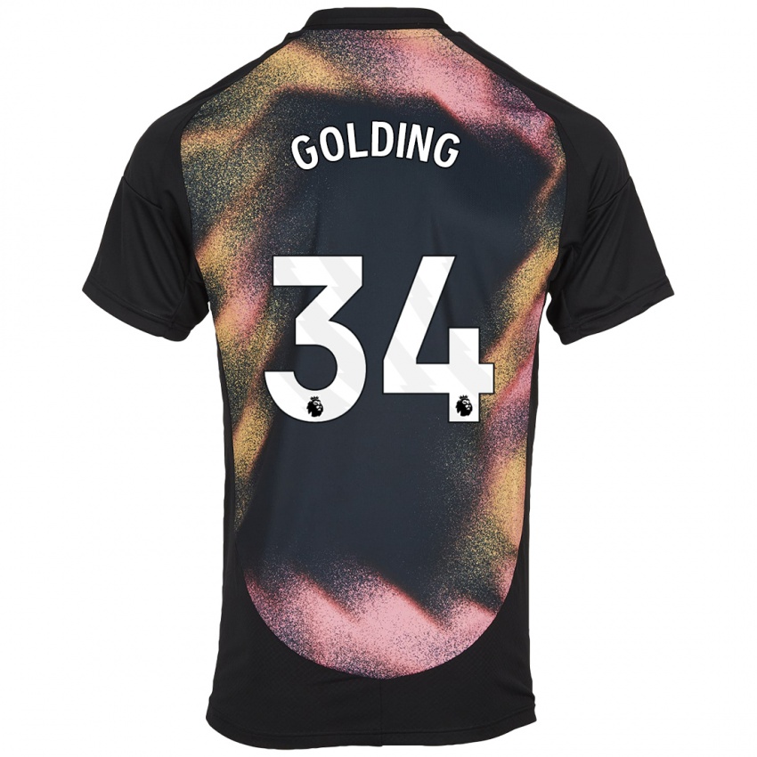 Uomo Maglia Michael Golding #34 Nero Bianco Kit Gara Away 2024/25 Maglietta