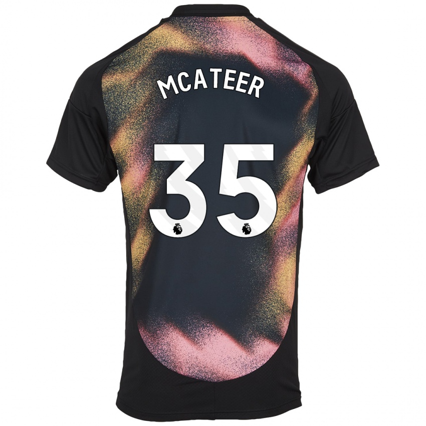 Uomo Maglia Kasey Mcateer #35 Nero Bianco Kit Gara Away 2024/25 Maglietta