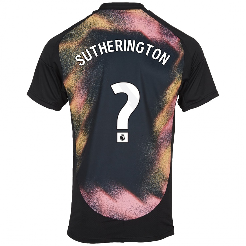 Uomo Maglia Harry Sutherington #0 Nero Bianco Kit Gara Away 2024/25 Maglietta