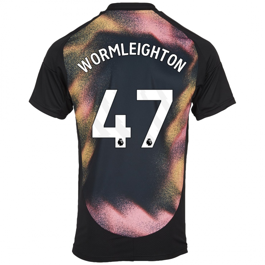 Uomo Maglia Joe Wormleighton #47 Nero Bianco Kit Gara Away 2024/25 Maglietta