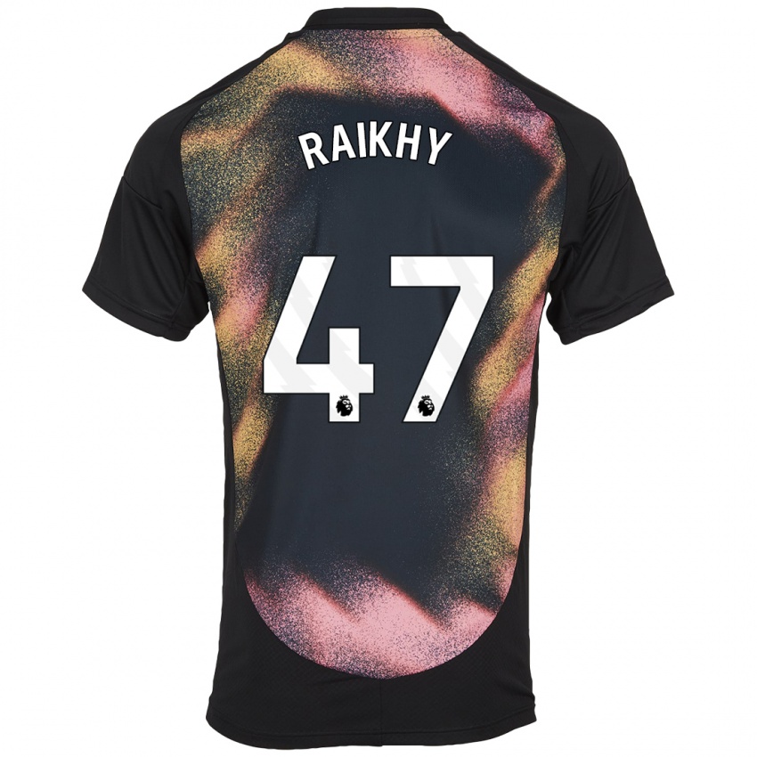 Uomo Maglia Arjan Raikhy #47 Nero Bianco Kit Gara Away 2024/25 Maglietta