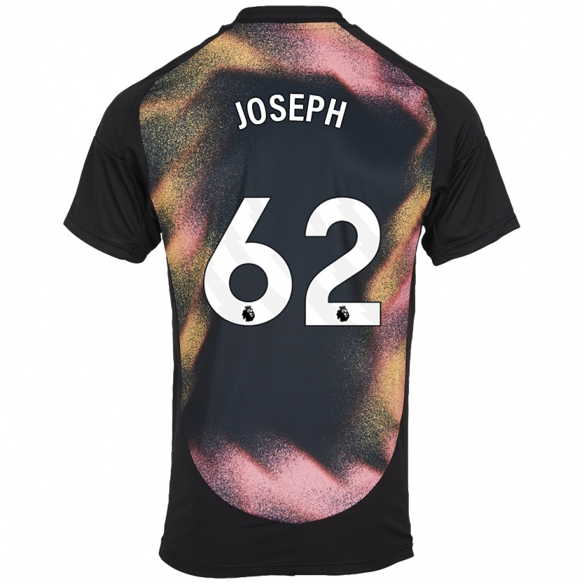 Uomo Maglia Jayden Joseph #62 Nero Bianco Kit Gara Away 2024/25 Maglietta