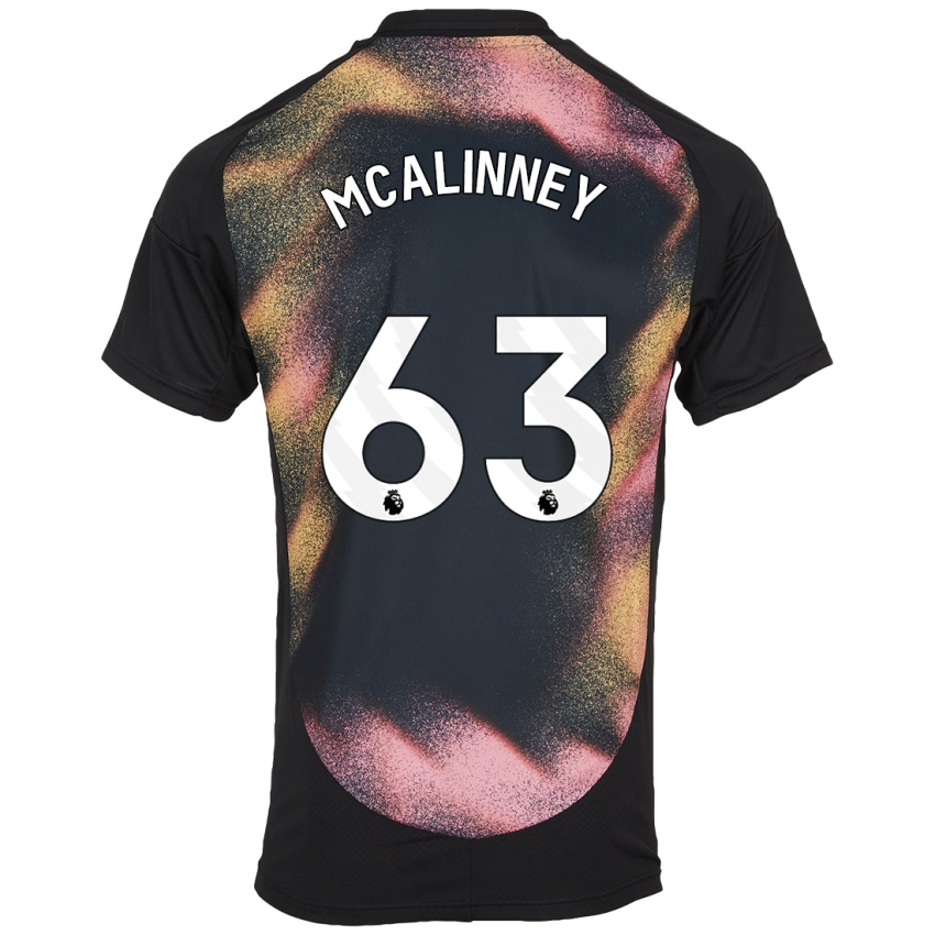 Uomo Maglia Liam Mcalinney #63 Nero Bianco Kit Gara Away 2024/25 Maglietta