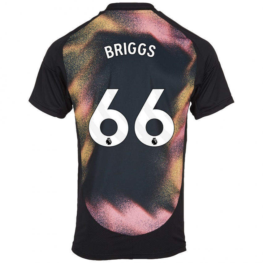 Uomo Maglia Logan Briggs #66 Nero Bianco Kit Gara Away 2024/25 Maglietta