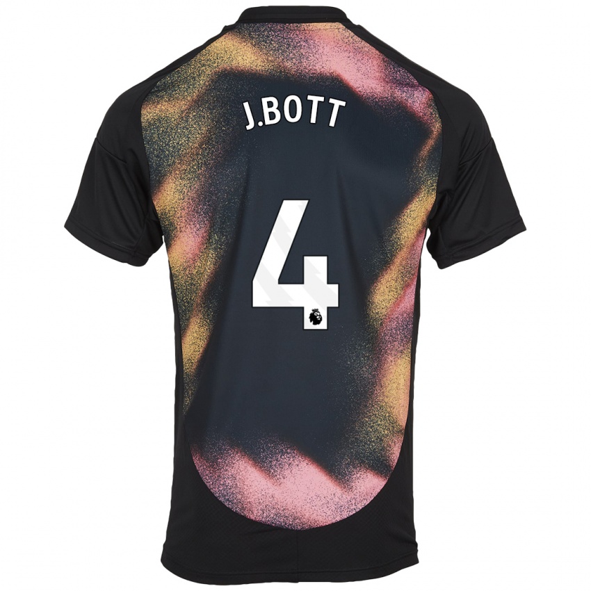 Uomo Maglia C. J. Bott #4 Nero Bianco Kit Gara Away 2024/25 Maglietta