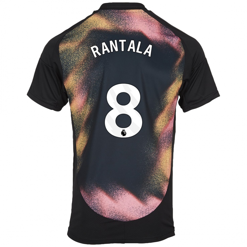 Uomo Maglia Jutta Rantala #8 Nero Bianco Kit Gara Away 2024/25 Maglietta