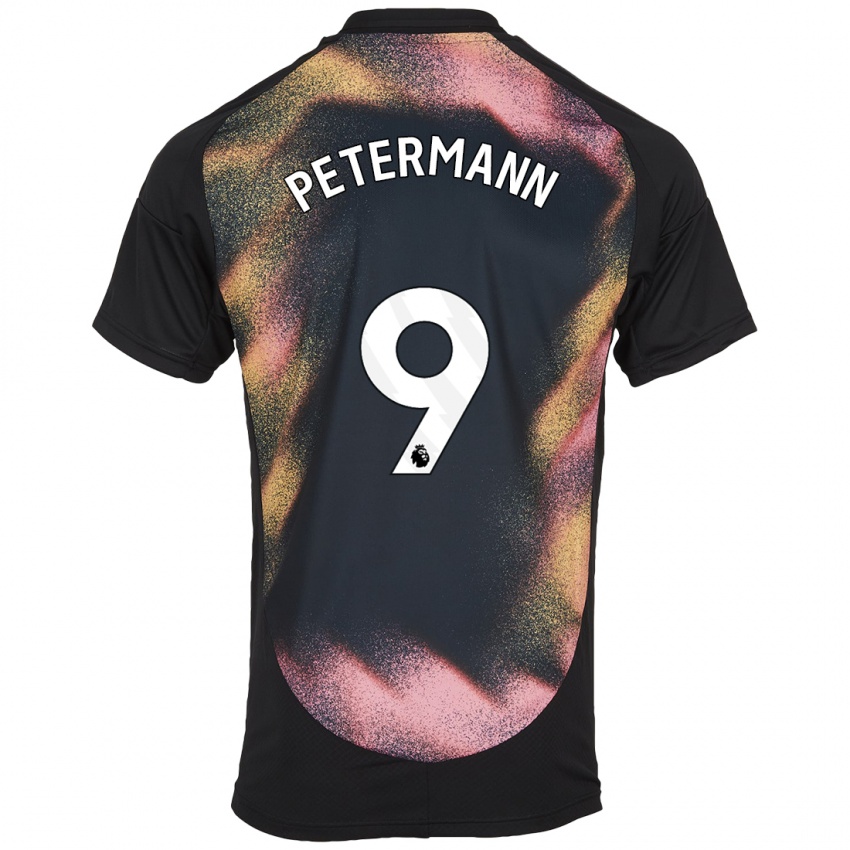 Uomo Maglia Lena Petermann #9 Nero Bianco Kit Gara Away 2024/25 Maglietta