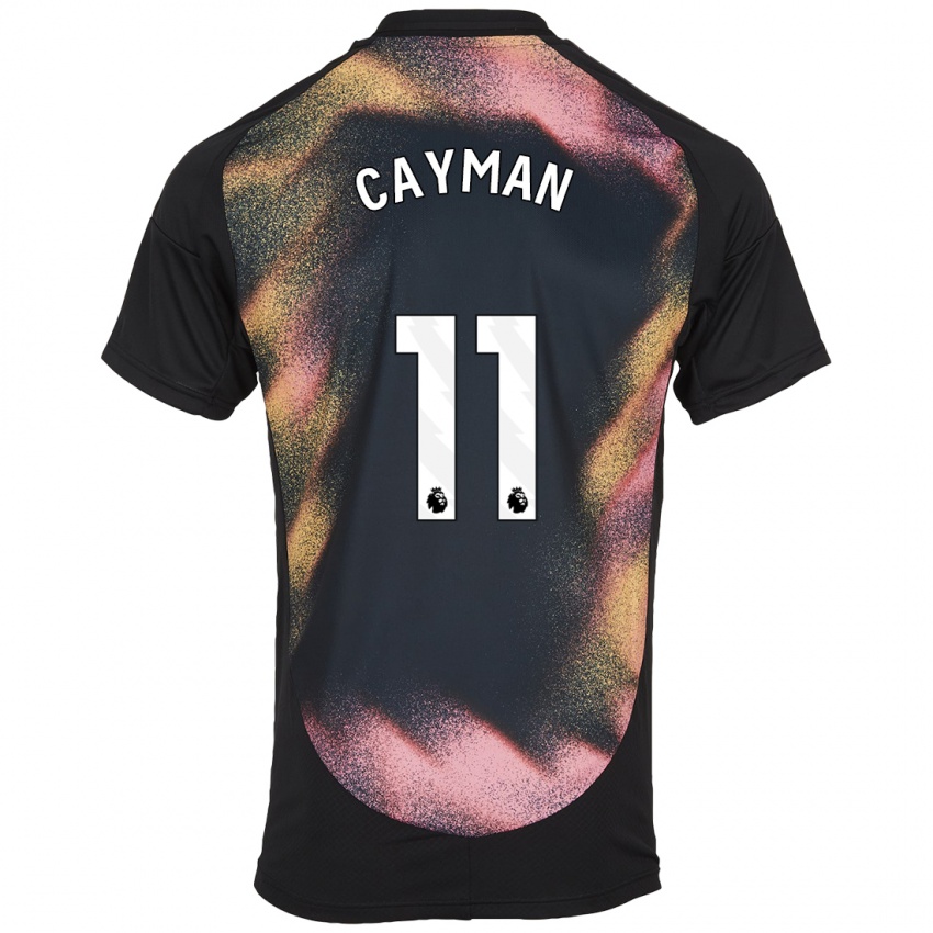 Uomo Maglia Janice Cayman #11 Nero Bianco Kit Gara Away 2024/25 Maglietta