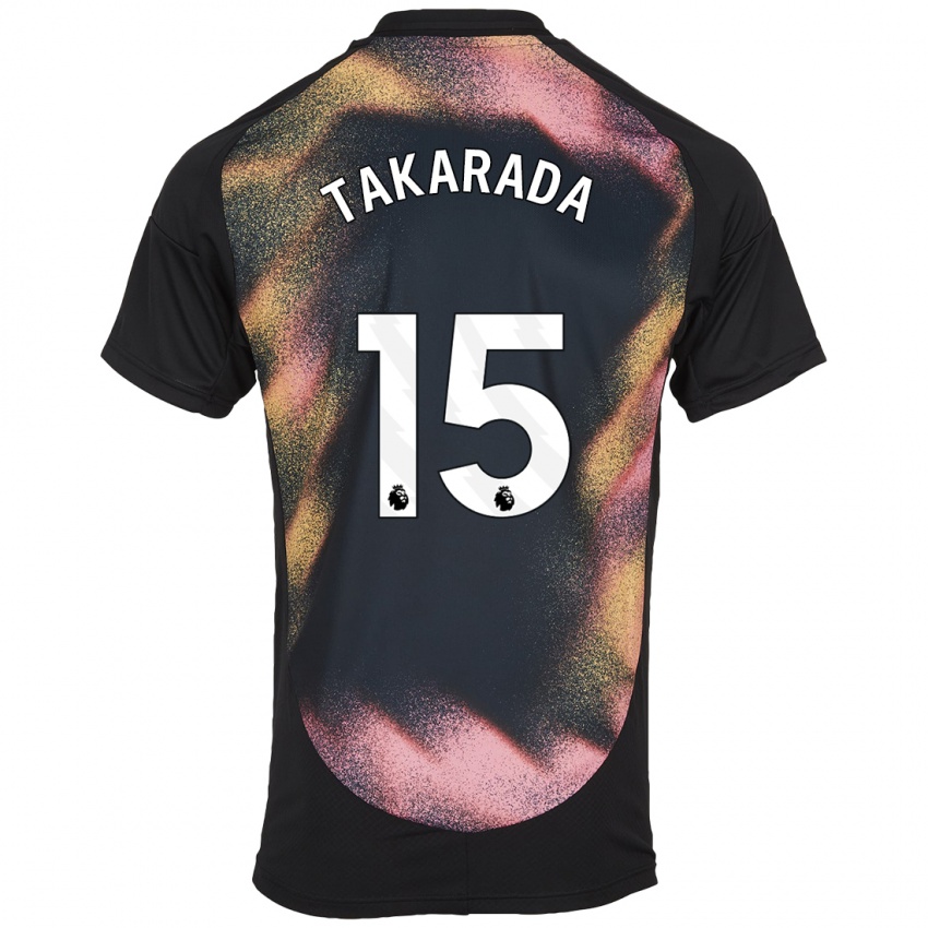 Uomo Maglia Saori Takarada #15 Nero Bianco Kit Gara Away 2024/25 Maglietta