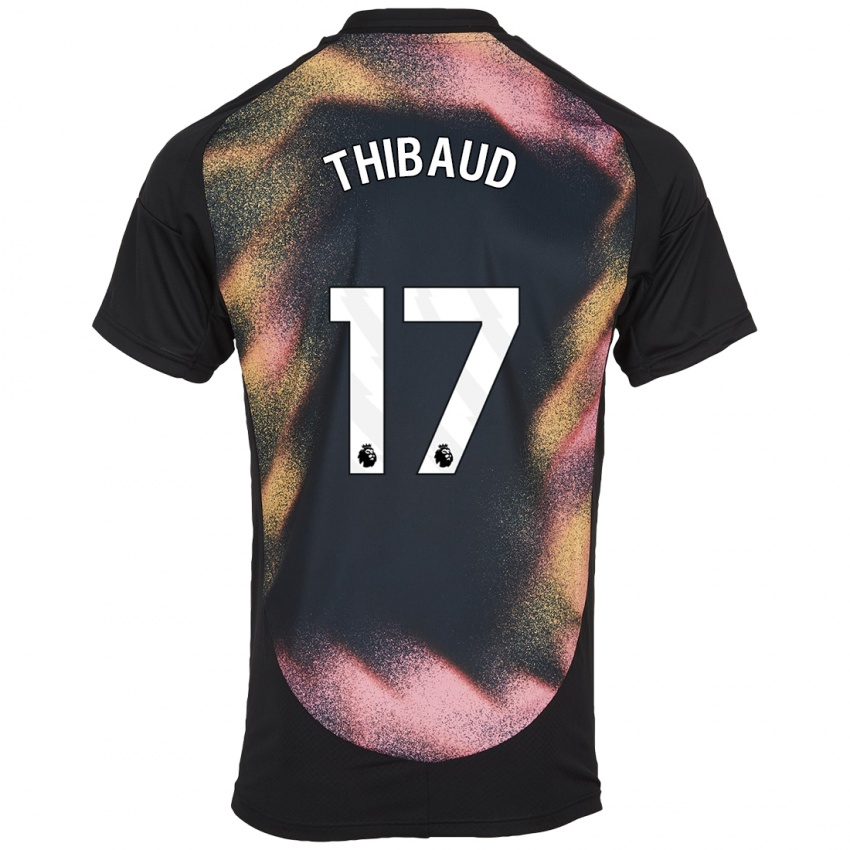 Uomo Maglia Julie Thibaud #17 Nero Bianco Kit Gara Away 2024/25 Maglietta