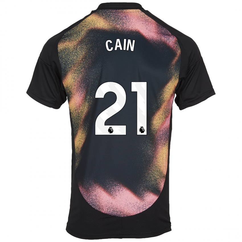 Uomo Maglia Hannah Cain #21 Nero Bianco Kit Gara Away 2024/25 Maglietta