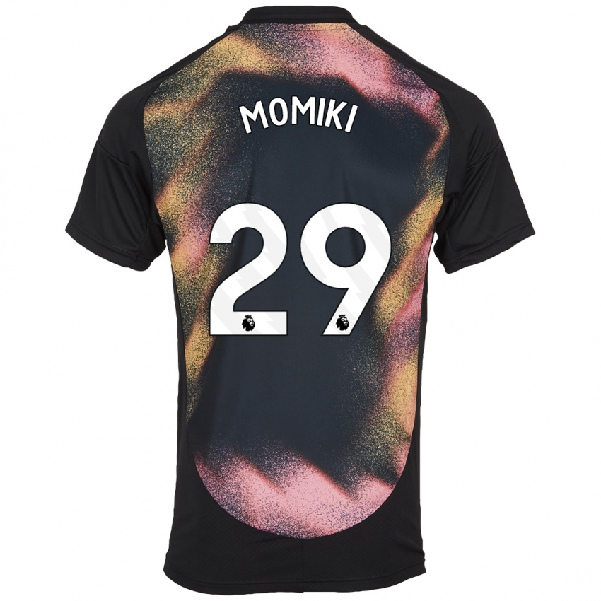 Uomo Maglia Yuka Momiki #29 Nero Bianco Kit Gara Away 2024/25 Maglietta