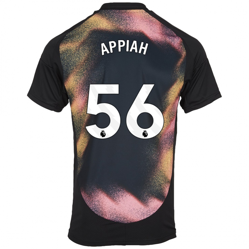 Uomo Maglia Paul Appiah #56 Nero Bianco Kit Gara Away 2024/25 Maglietta