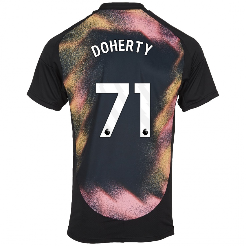 Uomo Maglia Arlo Doherty #71 Nero Bianco Kit Gara Away 2024/25 Maglietta