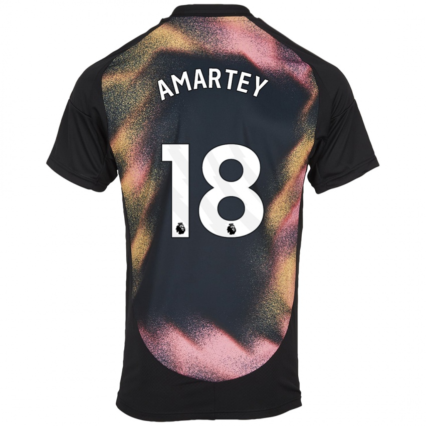 Uomo Maglia Daniel Amartey #18 Nero Bianco Kit Gara Away 2024/25 Maglietta