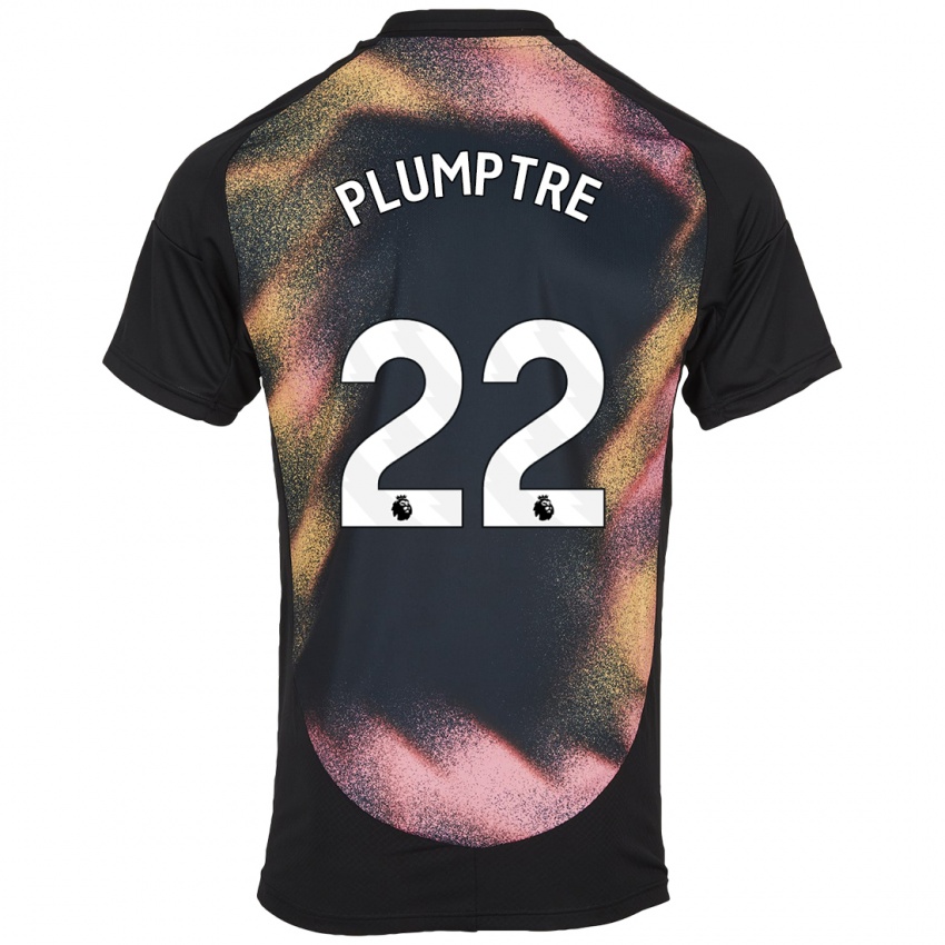 Uomo Maglia Ashleigh Plumptre #22 Nero Bianco Kit Gara Away 2024/25 Maglietta