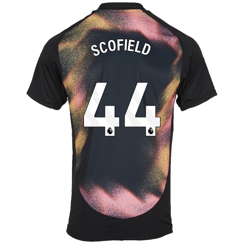 Uomo Maglia Connie Scofield #44 Nero Bianco Kit Gara Away 2024/25 Maglietta