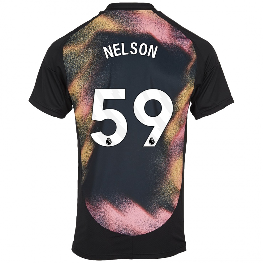 Uomo Maglia Ronny Nelson #59 Nero Bianco Kit Gara Away 2024/25 Maglietta