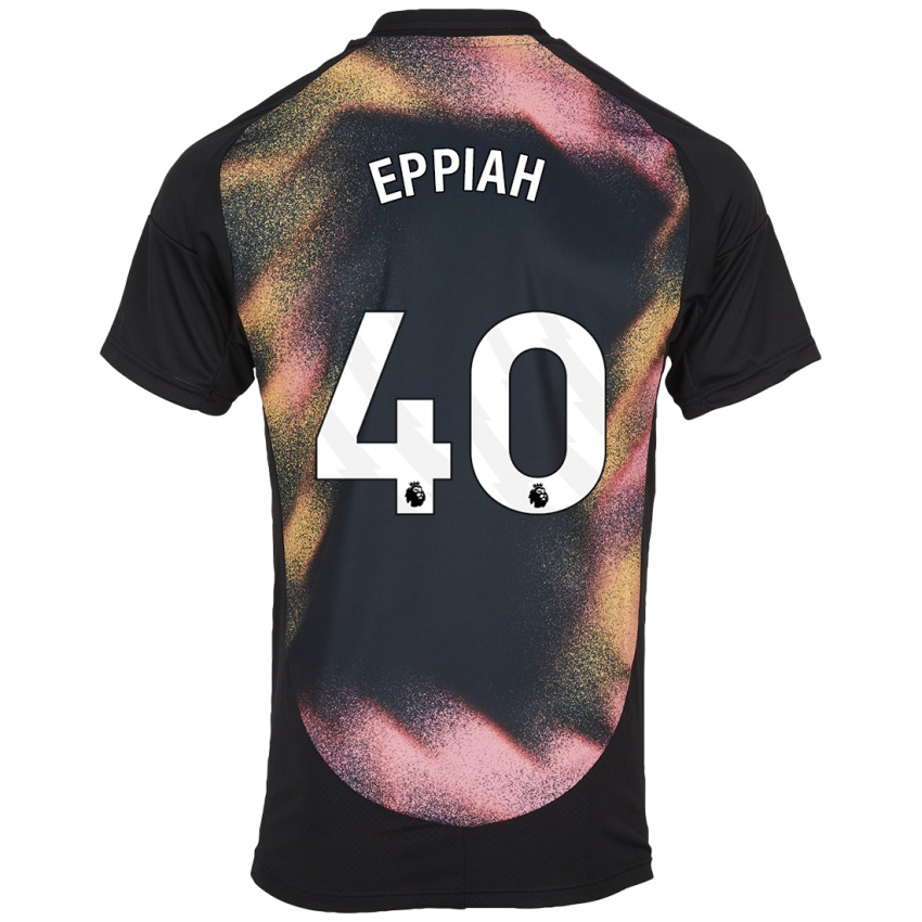 Uomo Maglia Josh Eppiah #40 Nero Bianco Kit Gara Away 2024/25 Maglietta